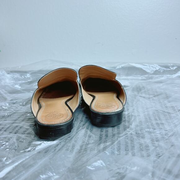 Tory Burch Logo Black Leather Mules in Size 7.5 - Picture 5 of 8